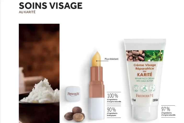 Crème visage réparatrice karité et stick lèvres bio Frédéric M