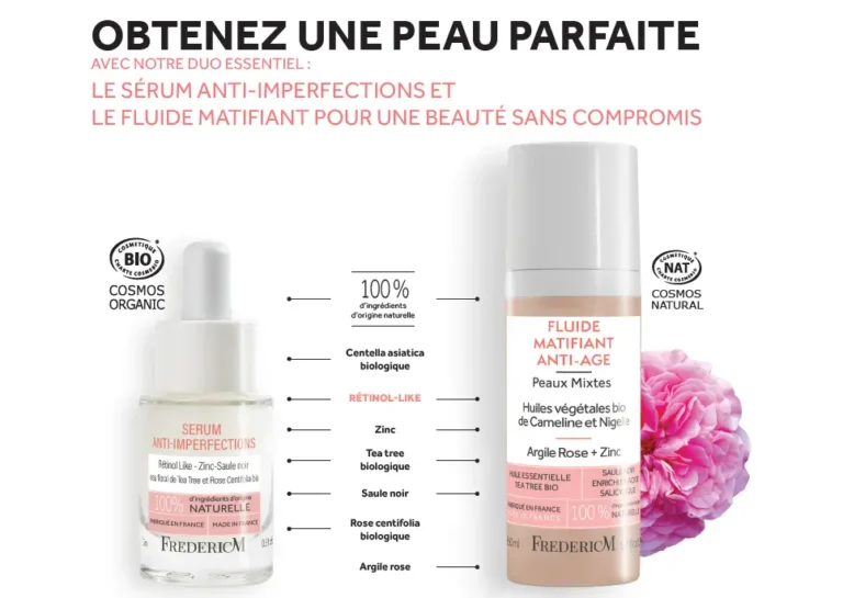 Duo Sérum Anti-Imperfections Bio et Fluide Matifiant Anti-Age Frédéric M