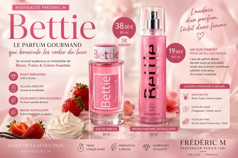 Eau de parfum Bettie Frédéric M : le meilleur parfum gourmand haut de gamme accessible