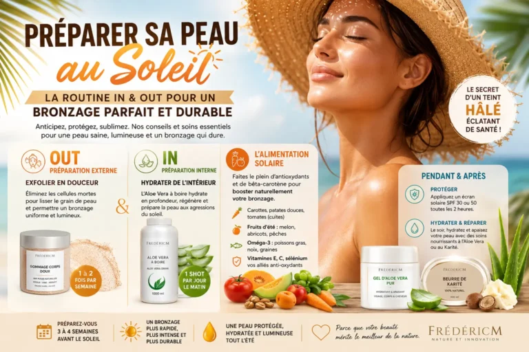 Routine beauté In et Out pour préparer sa peau au soleil avec les soins naturels Frédéric M