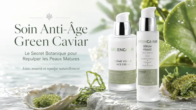 routine soin anti-âge green caviar sérum et crème visage vegan Frédéric M
